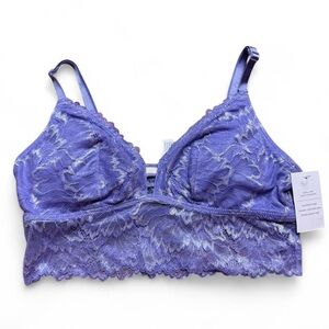 Auden Purple Lightly Lined Longline Lace Bralette Women’s Size Small NWT